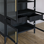 Витрина Primo со стеклянными фасадами и 2 ящиками Черный дуб варинант исполнения - 7 | Loft Concept в Грозном