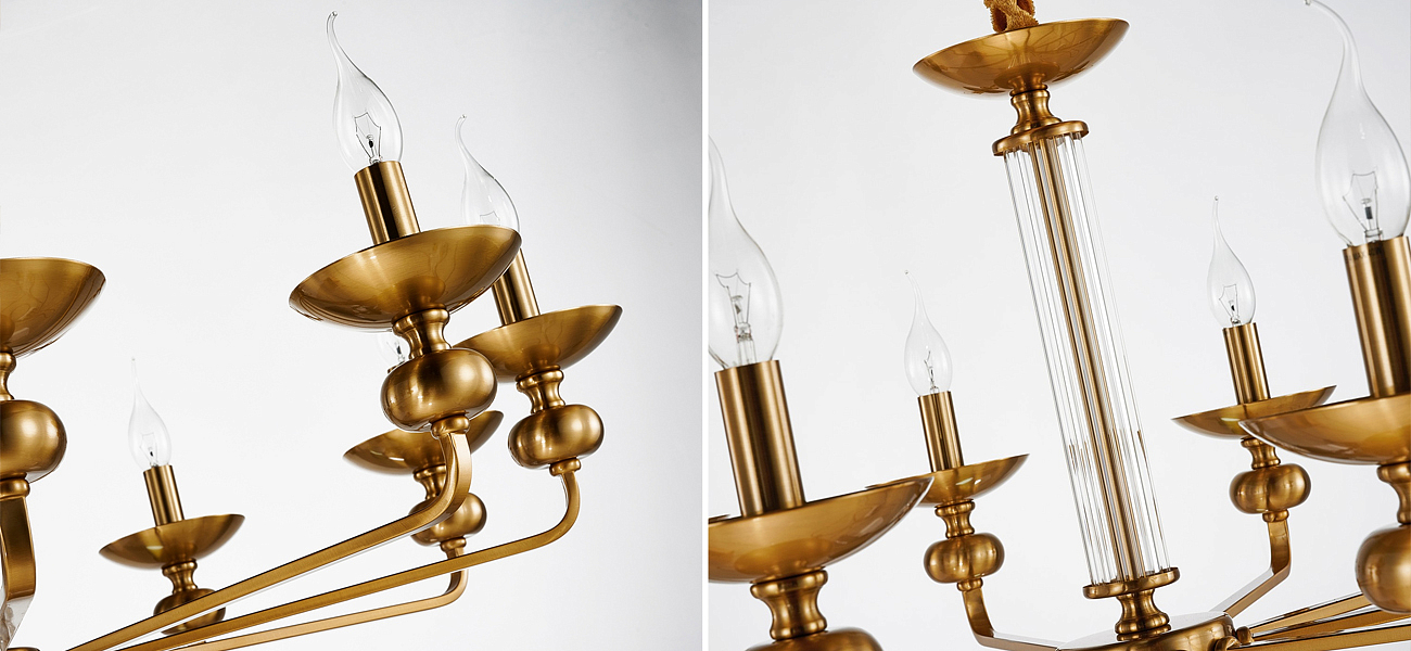 Люстра бронзового цвета со стеклянным декором Candelabrum D91 см Люстра бронзового цвета со стеклянным декором Candelabrum D91 см - Loft-Concept в Грозном