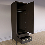 Узкий Шкаф Primo с 2 выдвижными ящиками Темный орех варинант исполнения - 7 | Loft Concept в Грозном