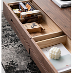 Кофейный стол из массива дерева с выдвижными ящиками Coffee Walnut Table варинант исполнения - 3 | Loft Concept в Грозном