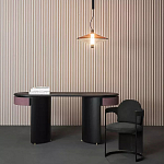 Дизайнерский письменный стол овальной формы с 2-мя выдвижными ящиками по бокам Parsec варинант исполнения - 1 | Loft Concept в Грозном