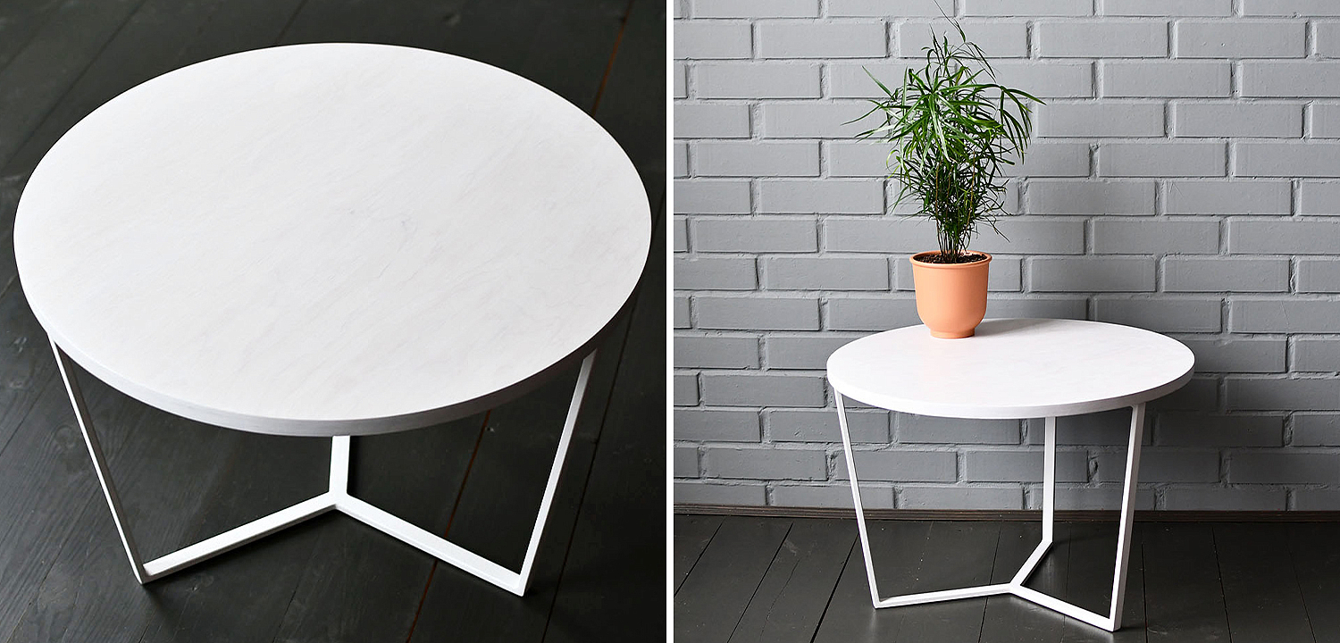 Кофейный стол Thea White Industrial Metal Rust Coffee Table Кофейный стол Thea White Industrial Metal Rust Coffee Table - Loft-Concept в Грозном