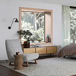 Приставной стол с отделкой из джута Juti D30 см варинант исполнения - 6 | Loft Concept в Грозном