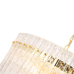 Люстра подвесная круглая с прозрачными рельефными стеклянными вставками и золотым основанием Textured Glass Chandelier варинант исполнения - 4 | Loft Concept в Грозном