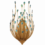 Бра настенное золотое с декором из бирюзовых элементов Peacock Tail варинант исполнения - 3 | Loft Concept в Грозном