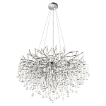 Люстра подвесная с прозрачными стеклянными подвесками в форме капель Диаметр 80 см Droplet Chandelier варинант исполнения - 4 | Loft Concept в Грозном