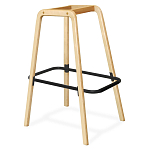 Барный стул со спинкой и мягкой обивкой с ромбами на 4-х деревянных ножках Голубой Велюр Ava Charm варинант исполнения - 4 | Loft Concept в Грозном