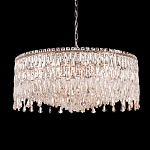 Люстра круглая с хрустальными подвесками на серебряном каркасе Roul Crystal Light варинант исполнения - 1 | Loft Concept в Грозном
