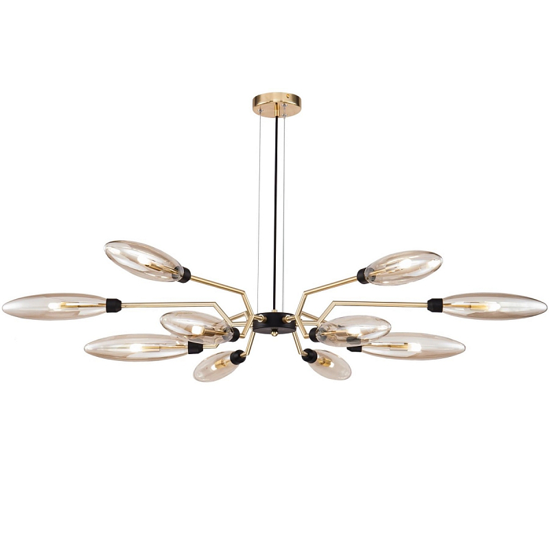 Люстра Morosini Chandelier 12 Золотой Янтарь (Amber) Черный Люстра Morosini Chandelier 12 Золотой Янтарь (Amber) Черный в Грозном | Loft Concept