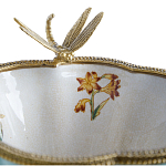 Ваза со стрекозой из фарфора с бронзовыми элементами Paradise Dragonfly варинант исполнения - 3 | Loft Concept в Грозном