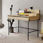 Стол письменный с выдвижным ящиком цвета древесины LEILA WORKING TABLE OAK ANTHRACITE варинант исполнения - 3 | Loft Concept в Грозном