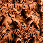 Панно из дерева пирамида из слонов Panel With Animals варинант исполнения - 2 | Loft Concept в Грозном