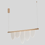 Люстра подвесная с пятью прозрачными элементами в форме лепестков и золотистым металлическим основанием DALI Tonin Casa варинант исполнения - 1 | Loft Concept в Грозном