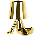 Настольная лампа фигурная золотого цвета с гладким абажуром Высота 17 см Sophia варинант исполнения - 2 | Loft Concept в Грозном