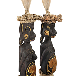 Комплект из 2-х статуэток из массива албезии Asmat Statuettes Albesia варинант исполнения - 2 | Loft Concept в Грозном