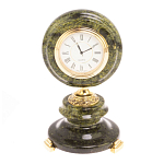 Часы настольные бронзовые из натуральных камней Мрамор и Змеевик Stone Clock варинант исполнения - 13 | Loft Concept в Грозном