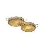 Поднос железный Gold Mesh варинант исполнения - 2 | Loft Concept в Грозном