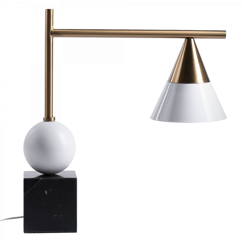 Настольная лампа Kelly Wearstler CLEO DESK LAMP Черный Латунь Белый Настольная лампа Kelly Wearstler CLEO DESK LAMP Черный Латунь Белый в Грозном | Loft Concept