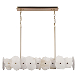 Люстра подвесная линейная с текстурированными мраморными элементами Marble square варинант исполнения - 1 | Loft Concept в Грозном