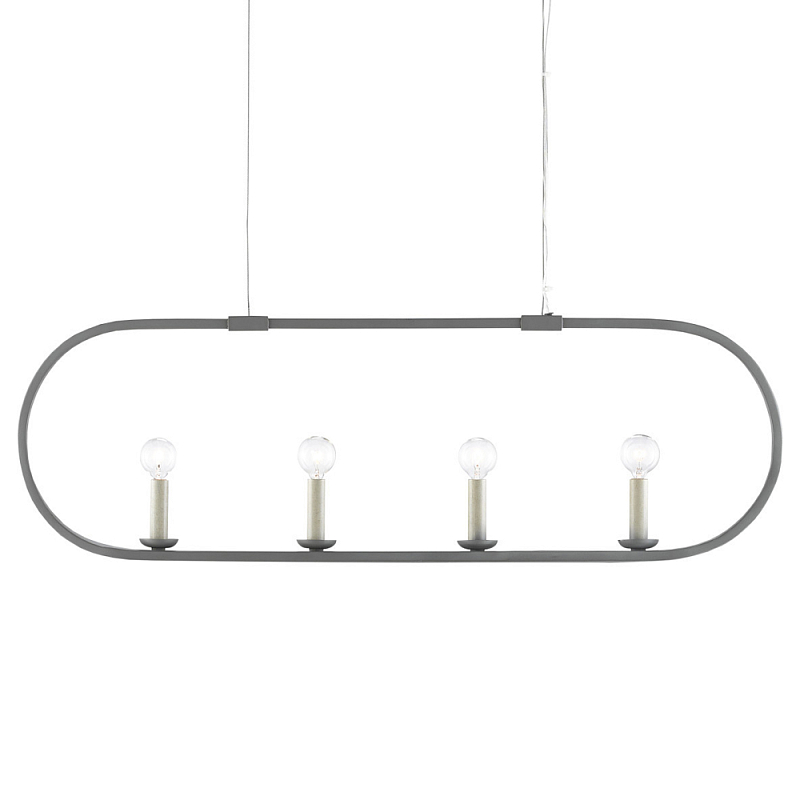 Люстра линейная в овальной раме Traditional Clean Lines Серый Люстра линейная в овальной раме Traditional Clean Lines Серый в Грозном | Loft Concept