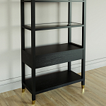 Стеллаж Elsa Dreams Black со стеклянными полками и ящиком варинант исполнения - 6 | Loft Concept в Грозном