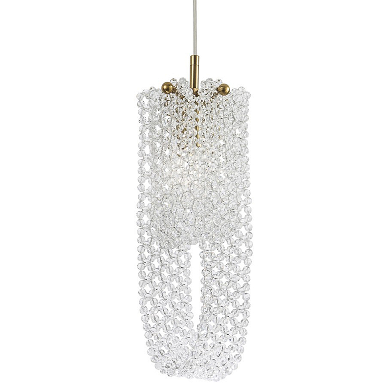 Подвесной светильник с хрустальными подвесками Godard Crystal Hanging Lamp Прозрачный Латунь Подвесной светильник с хрустальными подвесками Godard Crystal Hanging Lamp Прозрачный Латунь в Грозном | Loft Concept