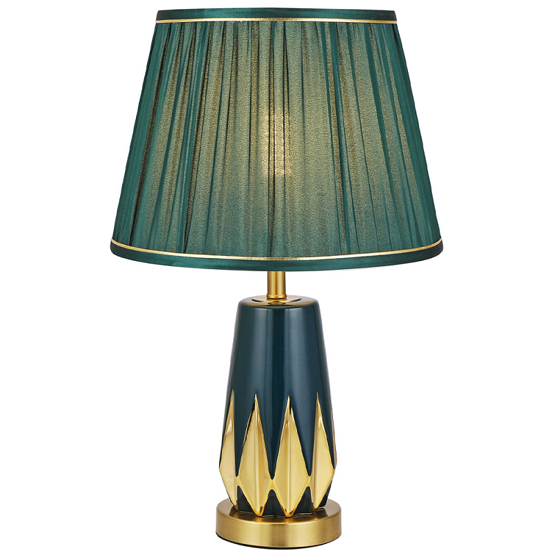 Настольная лампа с абажуром Femia Green Gold Table Lamp Зеленый Золотой в Грозном | Loft Concept 