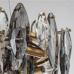 Люстра подвесная с овальными подвесками из стекла дымчатого цвета Harlow Crystal Round варинант исполнения - 4 | Loft Concept в Грозном