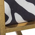 Кресло с металлическим золотистым каркасом и мягкой обивкой с чёрно-белым принтом зебры Wild animals варинант исполнения - 4 | Loft Concept в Грозном