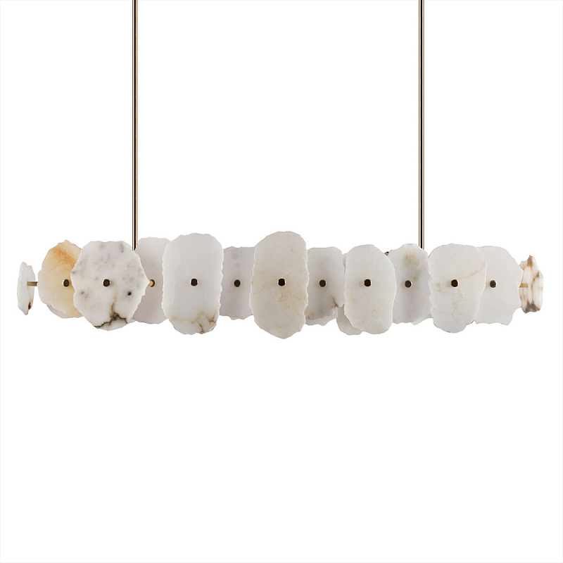 Подвесной светильник с фигурными элементами из белого алебастра Cryptocrystalline Stone Бронза Белый в Грозном | Loft Concept 