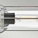 Бра для ванных комнат горизонтальное с 2-мя прозрачным цилиндрическим плафонами на круглом основании Hinkley варинант исполнения - 8 | Loft Concept в Грозном
