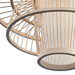 Подвесной светильник фигурный из деревянных прутьев с плафоном из натуральной ткани Light Inside the Cell варинант исполнения - 7 | Loft Concept в Грозном