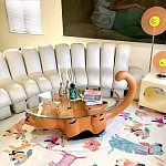 Дизайнерский журнальный стол с основанием в виде кота Bivan варинант исполнения - 3 | Loft Concept в Грозном