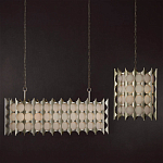 Люстра овальной формы с фактурным серебряным каркасом и тканевым абажуром Silver Honeycomb варинант исполнения - 5 | Loft Concept в Грозном