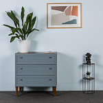 Комод серый из массива бука с 3-мя ящиками Wenge Light варинант исполнения - 5 | Loft Concept в Грозном