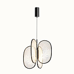 Люстра с гравировкой на акриловых плафонах Gravyura Black D 50 см варинант исполнения - 2 | Loft Concept в Грозном