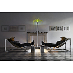 Дизайнерское кресло на металлическом каркасе с подставкой для ног Poltronova Mies Armchair варинант исполнения - 12 | Loft Concept в Грозном