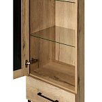 Шкаф-витрина в стиле лофт с чёрной стеклянной дверью Urban Style Space варинант исполнения - 3 | Loft Concept в Грозном