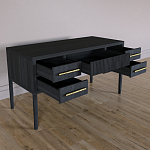 Большой Рабочий стол Primo с 5 выдвижными ящиками Черный дуб варинант исполнения - 8 | Loft Concept в Грозном