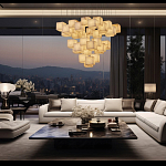 Люстра подвесная с квадратными плафонами из натурального камня Glowing Spheres варинант исполнения - 8 | Loft Concept в Грозном