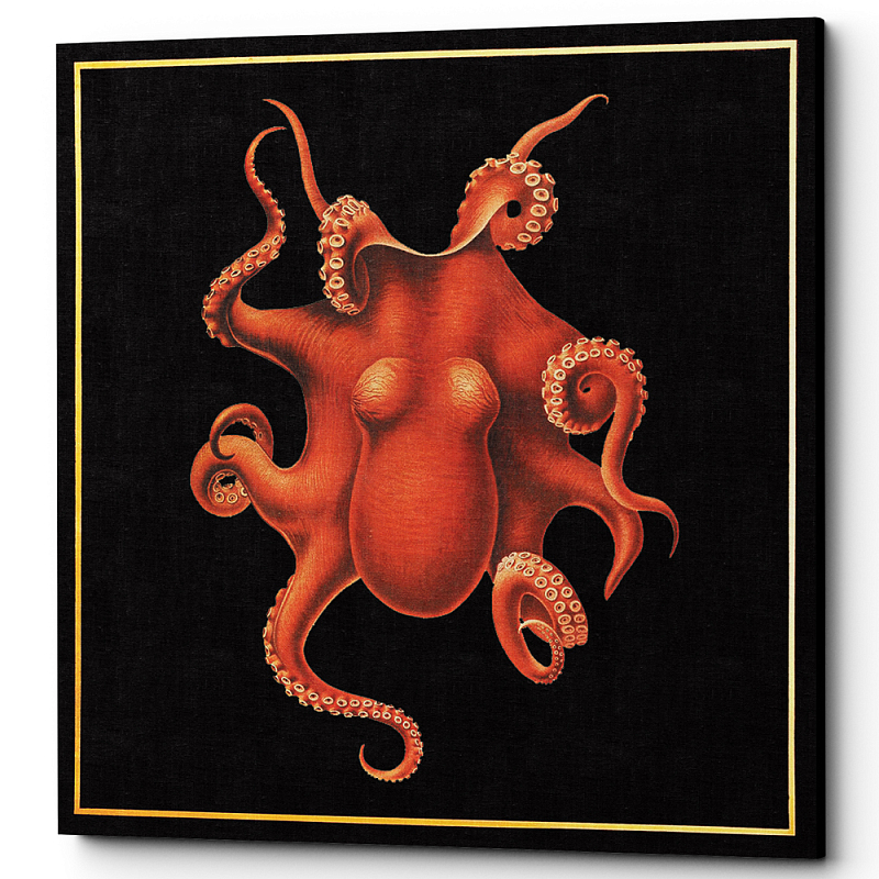 Постер Octopus Poster Черный Красный Постер Octopus Poster Черный Красный в Грозном | Loft Concept