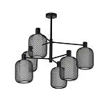 Люстра потолочная с абажурами из металлической сетки Loft Grid Pendant Gold варинант исполнения - 5 | Loft Concept в Грозном