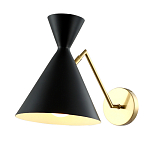 Бра черного цвета с конусообразным плафоном на золотом основании Loft Metal варинант исполнения - 2 | Loft Concept в Грозном