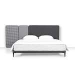 Кровать с большим мягким изголовьем Unity Dark Grey Bed варинант исполнения - 2 | Loft Concept в Грозном