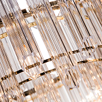 Люстра подвесная круглая с прозрачными хрустальными трубками и золотистым каркасом Диаметр 60 см Hexagon Tube Light варинант исполнения - 3 | Loft Concept в Грозном