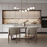 Люстра на штанге с 8-ю белыми шарообразными плафонами Bubble Chandelier варинант исполнения - 4 | Loft Concept в Грозном