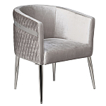 Стул серый велюровый со стеганной спинкой Focus on Convenience варинант исполнения - 1 | Loft Concept в Грозном