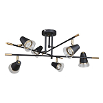 Потолочный светильник с конусообразными плафонами с контрастным сочетанием бронзы и глубоким черным цветом Aurika варинант исполнения - 2 | Loft Concept в Грозном