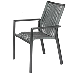 Стул темно-серый с высокой плетеной спинкой и сиденьем Braided Strength варинант исполнения - 6 | Loft Concept в Грозном