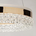 Люстра в виде кольца золотого цвета с прозрачными вставками Radiant Rail варинант исполнения - 9 | Loft Concept в Грозном